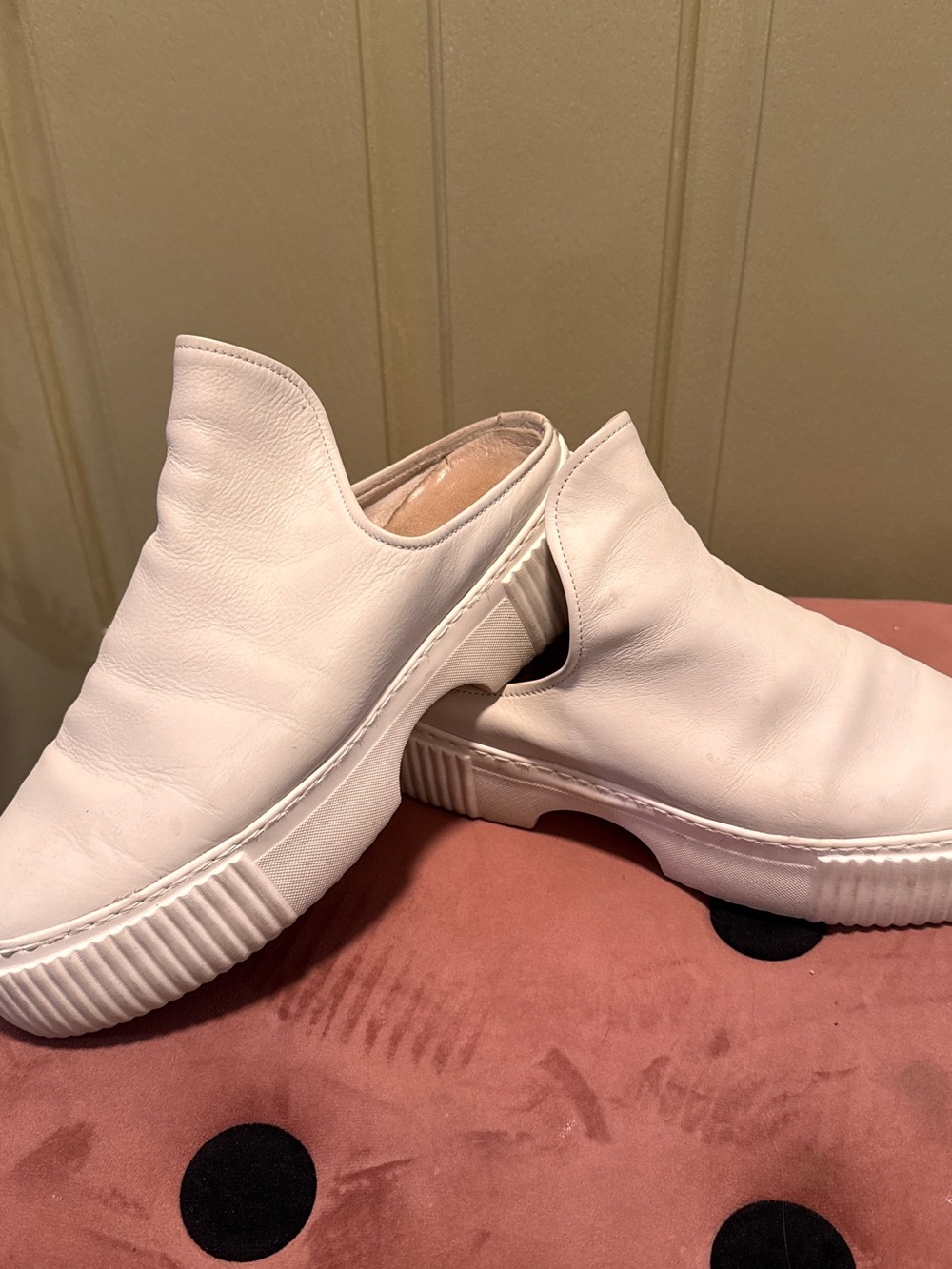 Agl made in Italy White Leather Slip-On Sneakers